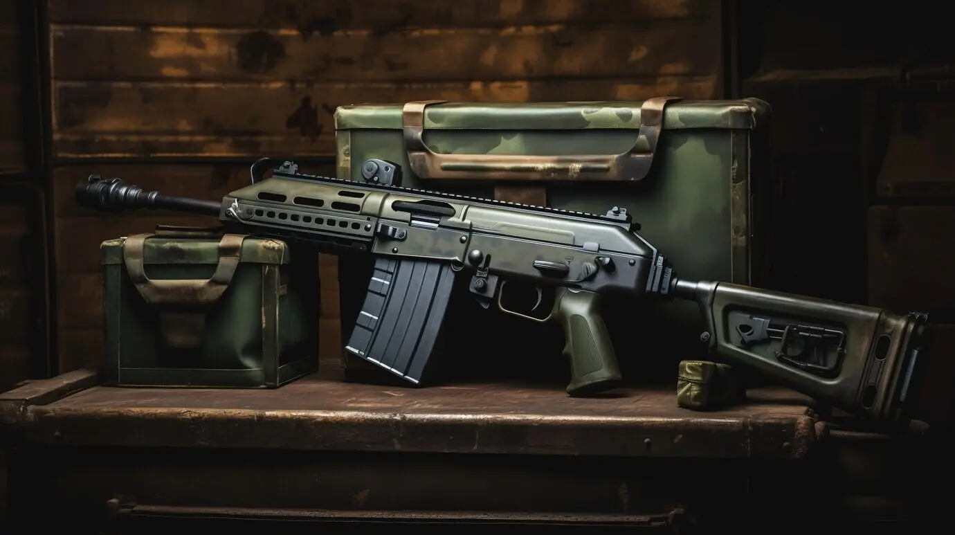 Ansicht einer mächtigen 3D-Waffe